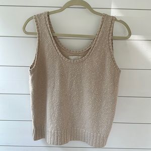 Loft Summer Tank Sweater, Tan, Size L